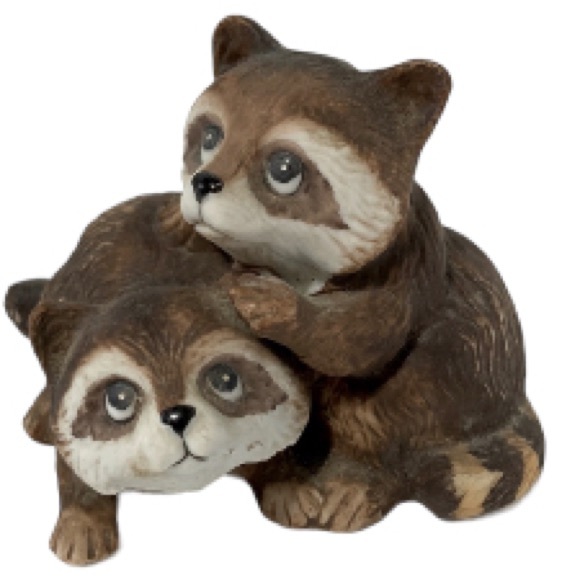 HOMCO
 Baby Raccoons Vintage 1454 Playful Babies Figurine Home Decor 3 x 4 in - Picture 1 of 12